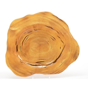 17.5 Luxury Lodge Glittering Burnt Orange Rippling Wave Recycled Glass Christmas Charger Plate - All