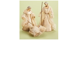 3-Piece Holy Family in Burlap Look Religious Christmas Nativity Figurine Set - All