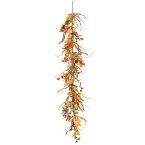 5' Decorative Artificial Autumn Mixed Berry Lantern and Pine Cone Garland Unlit - All