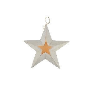 11.5 Pre-Lit Battery Operated Warm Clear Led Country Rustic White Wooden Star Christmas Decoration - All