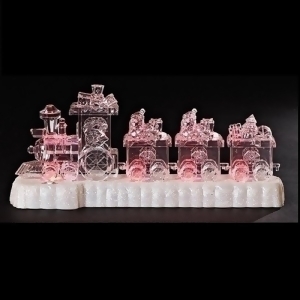 11.5 Clear Pre-Lit Musical Battery Operated Train Christmas Table Top Decoration - All