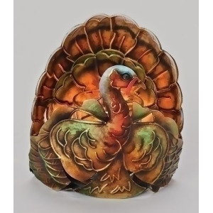 5 Autumn Orange Green and Blue Metal Turkey Tabletop Votive Candleholder - All