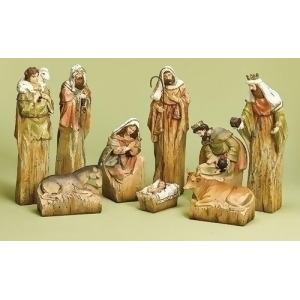 9-Piece Inspirational Religious Driftwood Nativity Scene Christmas Decoration - All