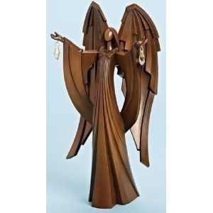 12.75 Faux Wood Angel with Jewels Inspirational Christmas Tabletop Figure - All