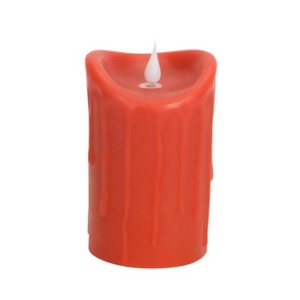 UPC 093422121187 product image for 5.5 Red-Orange Dripping Wax Flameless Led Lighted Pillar Candle with Moving Flam | upcitemdb.com