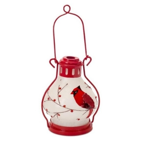 12 Battery Operated Red and White Woodland Inspired Led Christmas Lantern - All
