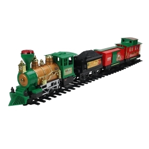 20-Piece Battery Operated Lighted Animated Christmas Express Train Set with Sound - All