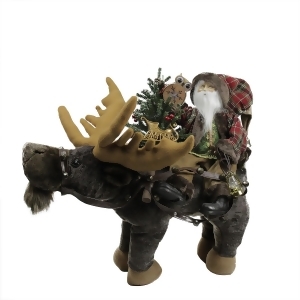 30 Country Rustic Santa Claus sitting on Moose Decorative Christmas Figure - All