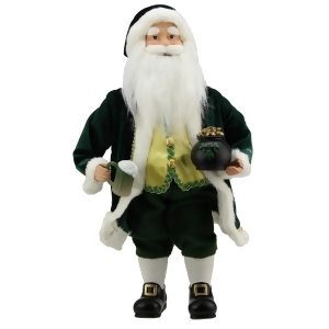 18.5 Luck of the Irish Santa Claus Holding a Beer Christmas Decoration - All