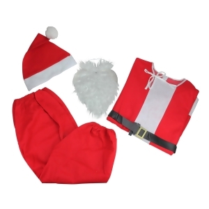 6-Piece Novelty Santa Claus Christmas Suit Costume One Size Fits Most Adults - All