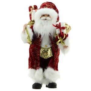 16 Standing Santa Claus in Red and Gold Robe with Gifts Christmas Figure - All
