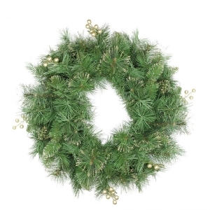 24 Mixed Pine and Glittered Berry Artificial Christmas Wreath Unlit - All
