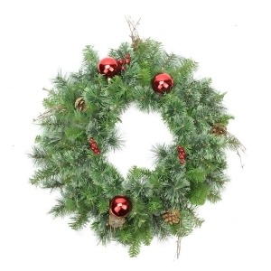 24 Pre-Decorated Mixed Pine Artificial Christmas Wreath Unlit - All