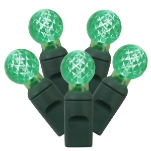 4 Sets of 50 Green Led Faceted G12 Berry Christmas Lights Green Wire - All