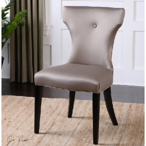 36.5 Silvery Tuape Satin Ebony Stained Wood Armless Accent Chair - All