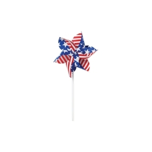 Club pack of 12 Patriotic Red White and Blue Stars and Stripes Decorative Party Favor Pinwheels 13 - All