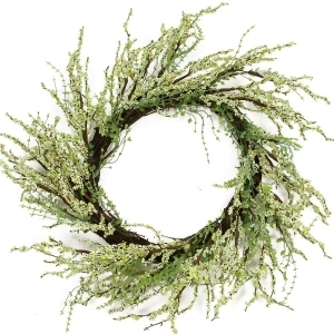 12 Green and Brown Decorative Berry Artificial Spring Twig Wreath Unlit - All