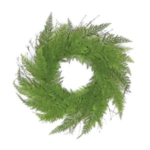 24 Decorative Green Artificial Narrow Fern Wreath Unlit - All