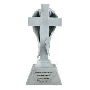 10 Gray Cross with Angel Wings Religious Bereavement Table Top Memorial - All