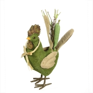 15 Green and Brown Decorative Standing Chicken Spring Table Top Figure - All