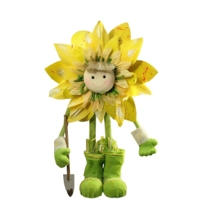 20.5 Green and Yellow Spring Floral Standing Sunflower Decorative Figure - All
