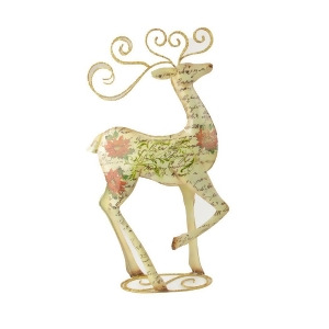 17 Decorative Vintage Postcard Poinsettia Gold Giltter Reindeer Christmas Table Top Decoration - All
