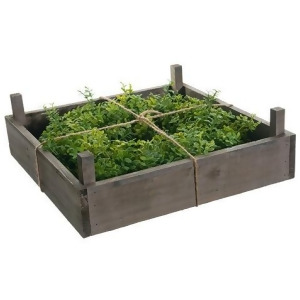 14 Boxwood Artificial Spring Wreath in Rustic Wood Frame Box - All