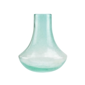 11.5 Light Blue Inverted Mushroom Shaped Hand Blown Bubble Glass Vase - All