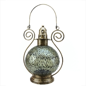 12 Decorative Clear Smoke Mosaic Glass Tea Light Candle Holder Lantern - All