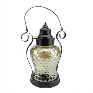 13 Decorative Golden Brown Honeycomb Texture Luster Glass Tea Light Candle Holder Lantern - All