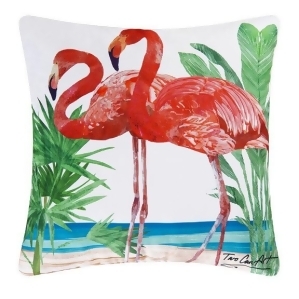 18 Decorative Pink Flamingo Square Outdoor Throw Pillow Polyester Down Filler - All