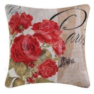 18 Decorative and Red Roses Square Outdoor Throw Pillow Polyester Down Filler - All