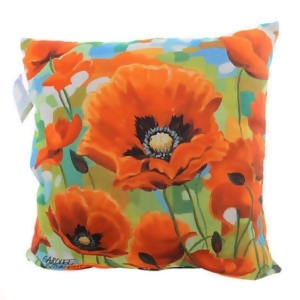 18 Decorative Multi-Color Poppy Field Floral Square Outdoor Throw Pillow Polyester Down Filler - All