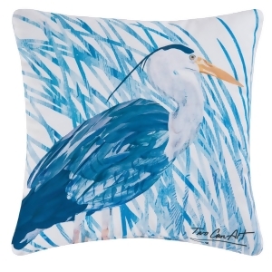 18 Decorative Blue Heron Square Outdoor Throw Pillow Polyester Down Filler - All
