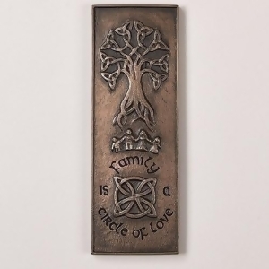 9.5 Antique-Bronze Colored Family is a Circle of Love Celtic Wall Plaque Decoration - All
