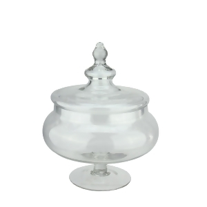 15 Rotund Transparent Glass Jar with Finial Topped Lid - All