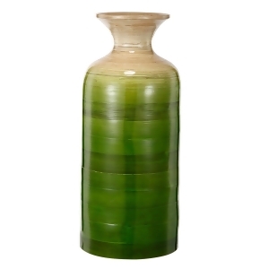 17.25 Green and Tan Decorative Ombre Bamboo Dynasty Vase - All