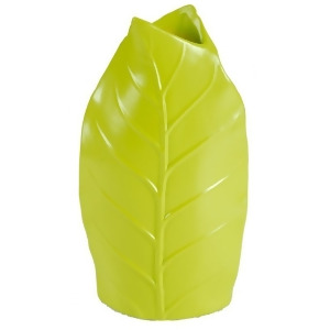 14.5 Lime Green Leaf Textured Decorative Spring Vase - All