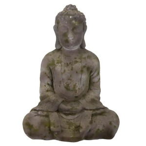 14 Antique Gray and Green Sitting Buddha Statue - All
