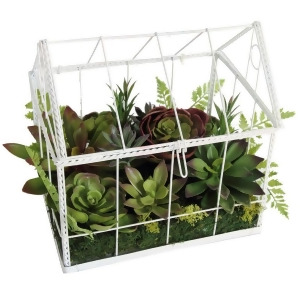 14.5 Artificial Succulent Garden in Decorative Greenhouse - All