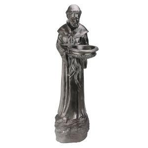 24 St. Francis of Assisi Dark Brown Religious Bird Feeder Outdoor Patio Garden Statue - All