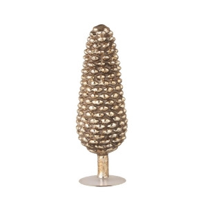 13.25 Luxury Lodge Gold Mercury Glass Style Pine Cone Finial Christmas Decoration - All