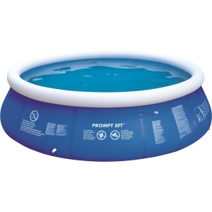 12' Blue and White Inflatable Above Ground Prompt Set Swimming Pool - All