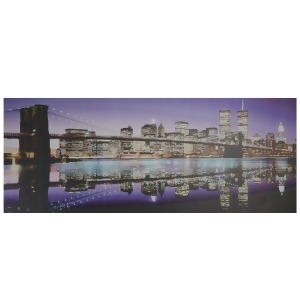 Led Lighted Famous New York City Brooklyn Bridge Skyline Canvas Wall Art 15.75 x 39.25 - All