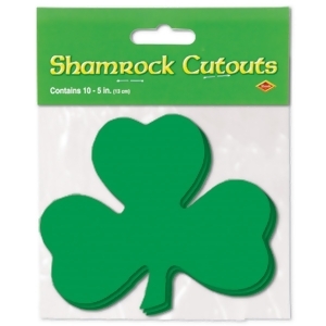 Club Pack of 24 Printed Shamrock St Patrick's Day Cutout Decorations 5 - All