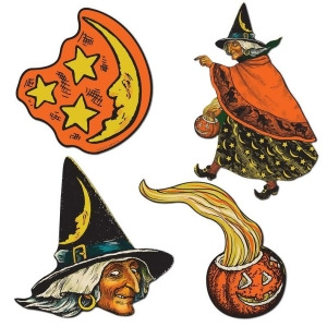 Club Pack of 48 Spooky Pumpkin Witch Moon and Stars Cutout Halloween Decorations 10.5 - All