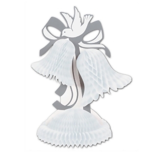Club Pack of 12 White Tissue Bell Centerpiece Decorations 12 - All