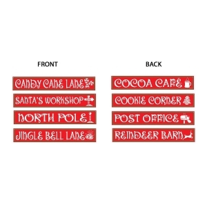 Pack of 12 North Pole Street Sign Cutout Christmas Decorations 4 x 2' - All