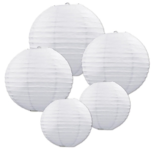 Club Pack of 30 Assorted White Decorative Classical Paper Lantern Hanging Decorations 9.5 - All