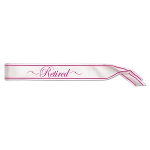 Pink and White Retired Satin Sash - All